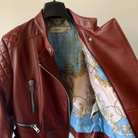 Coach leather jacket with quilted shoulder detail - Picture 4 of 5